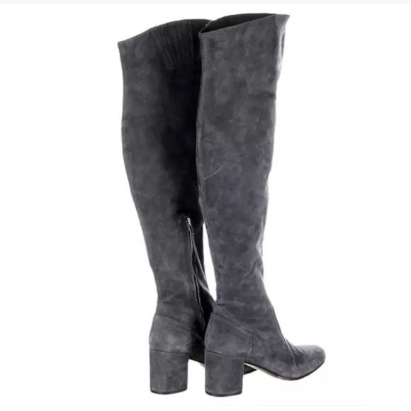 VINCE NY Blythe OTK Over The Knee Grey Suede Boots - Picture 2 of 6
